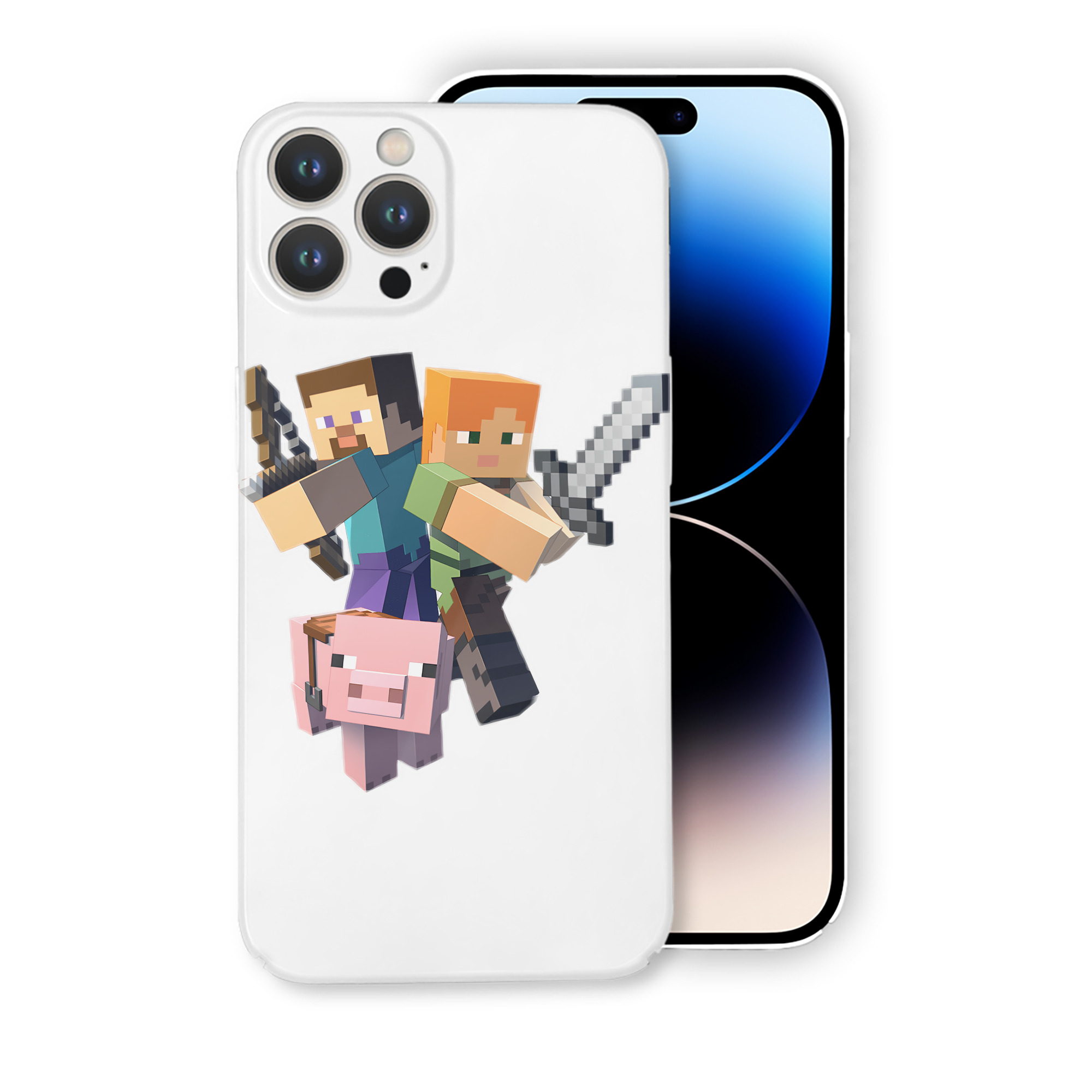 （画像用） マインクラフト ブロックの世界 Minecraft MC Block world 【iPhone 14シリーズ対応】ハードケース
